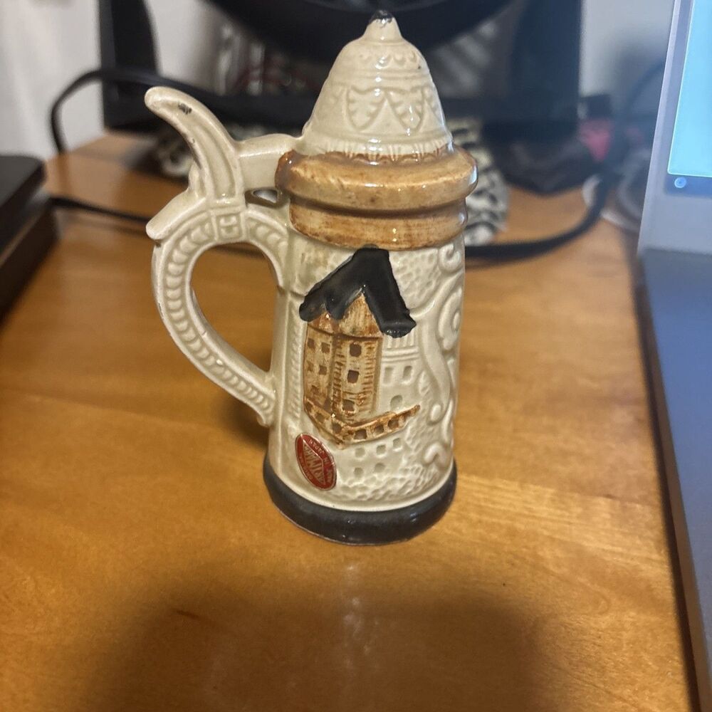 Vintage 1970’s Beer Stein Ceramic Salt Shaker Japan W/Stoppers